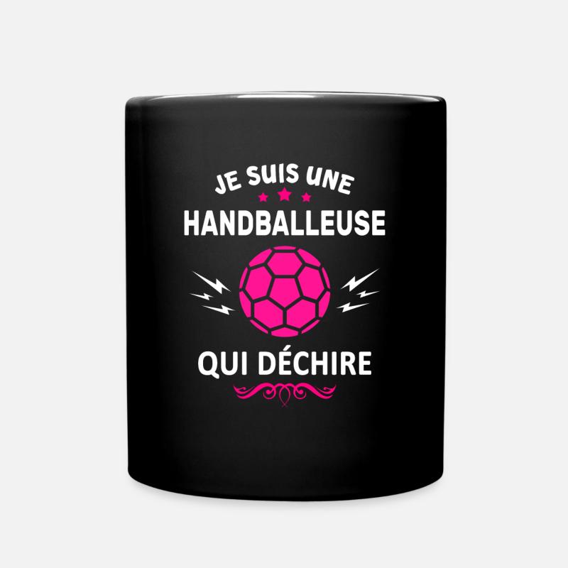 Je suis une handballeuse qui déchire - Mug uni - noir