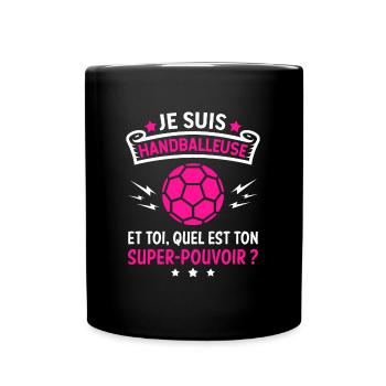 Handballeuse super-pouvoir - Mug uni - noir - Devant