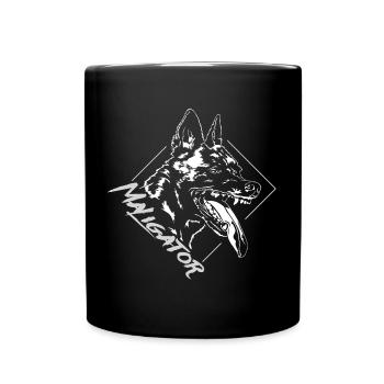 BELGIAN MALINOIS Maligator Hundesport Wilsigns - Tasse einfarbig - Schwarz - Vorne