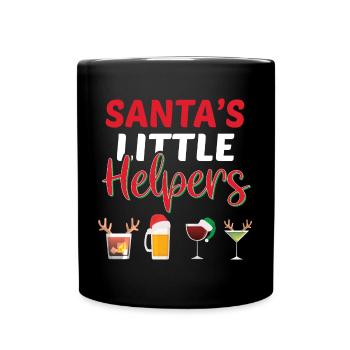 Santa's Little Helpers Drinking Squad Christmas - Full Colour Mug - black - Front