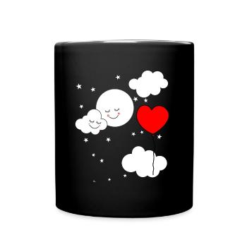 Fantaisie enfants ciel ballon coeur bébé - Mug uni - noir - Devant
