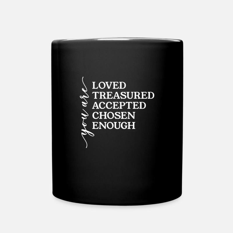 Glaube & Christliche Kleidung | Geliebt - Tasse einfarbig - Schwarz