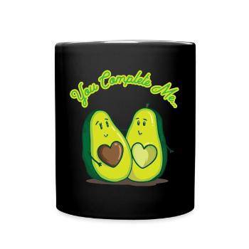 Avocado Love - You Complete Me - Couple Love - Full Colour Mug - black - Front