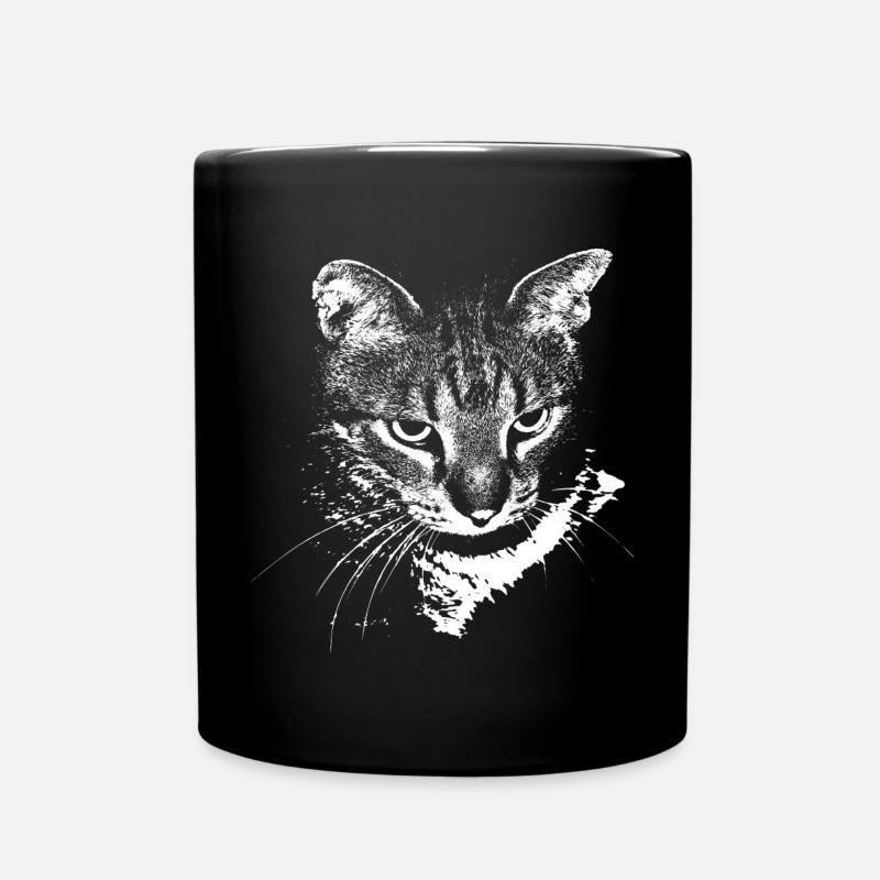 Katze Kätzchen Katzenshirt Geschenk - Tasse einfarbig - Schwarz