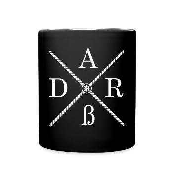 DarssCoast - Kreuz Darß - Wir lieben den Darss - Tasse einfarbig - Schwarz - Vorne