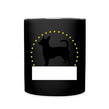 Chihuahua Hund individuell Anpassbar Geschenk - Tasse einfarbig - Schwarz - Vorne