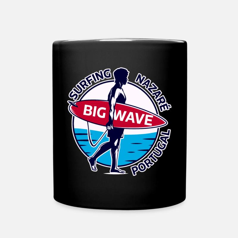 Surfen Nazaré Big Wave Portugal - Tasse einfarbig - Schwarz