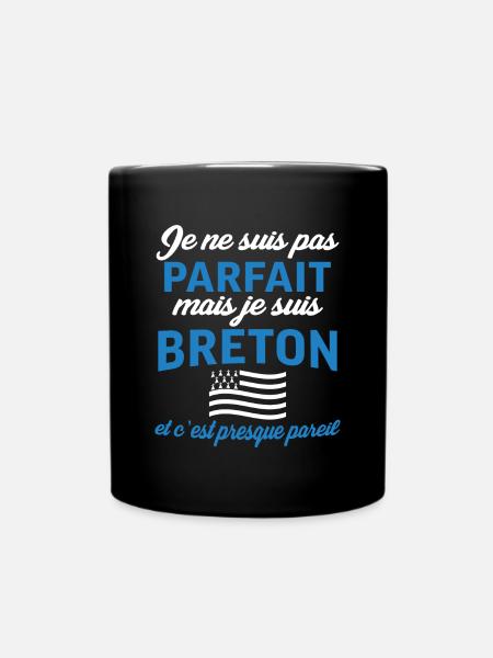 Je ne suis pas parfait mais je suis Breton - Mug uni - noir