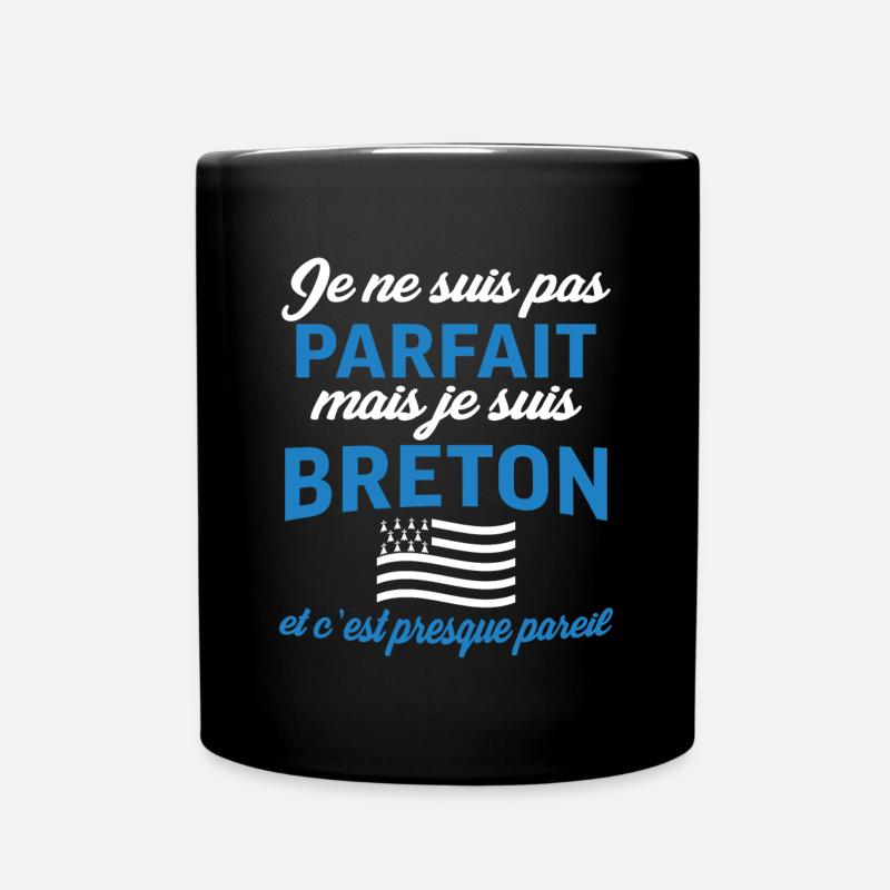 Je ne suis pas parfait mais je suis Breton - Mug uni - noir
