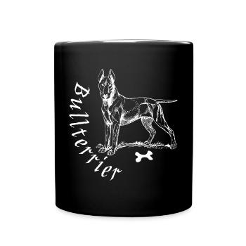 Bullterrier - Tasse einfarbig - Schwarz - Vorne