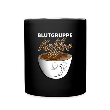 Blutgruppe Kaffee Cartoon Geschenk - Tasse einfarbig - Schwarz - Vorne