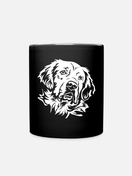 Golden Retriever Head "Black Edition" - Full Colour Mug - black