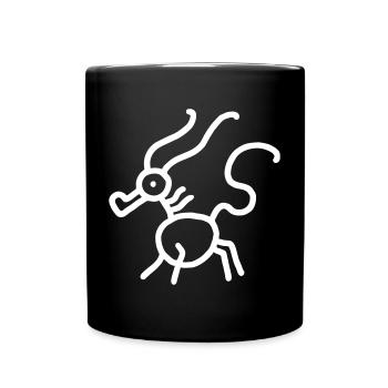 Drache Minimal - Tasse einfarbig - Schwarz - Vorne