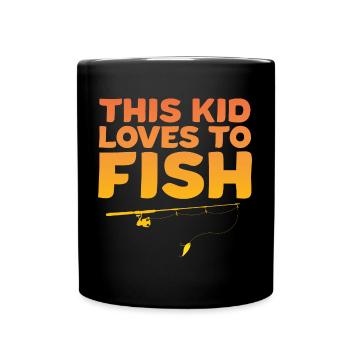 Kinder Angeln Dieses Kind liebt es zu fischen Fish - Tasse einfarbig - Schwarz - Vorne