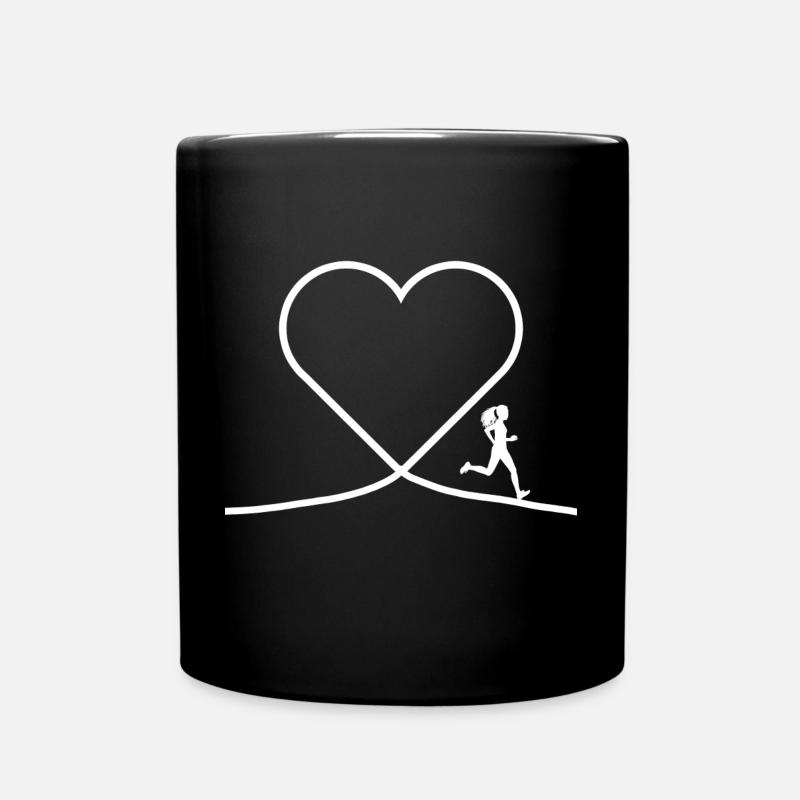 Herzlauf Runner: Liebe und Bewegung - Tasse einfarbig - Schwarz
