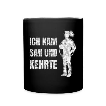 Ich Kam Sah Und Kehrte Kaminfeger Schornsteinfeger - Tasse einfarbig - Schwarz - Vorne