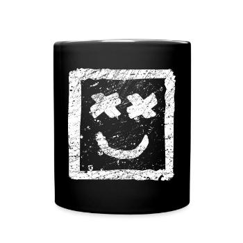 Be Happy Graffiti - Cooles Street Art Punk Smile - Tasse einfarbig - Schwarz - Vorne