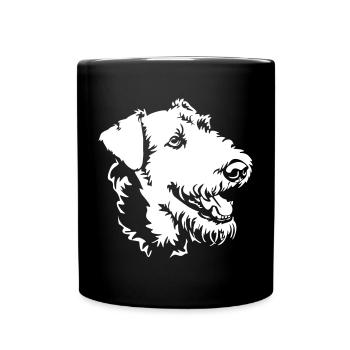 Airedale Terrier Head "Black Edition" - Full Colour Mug - black - Front
