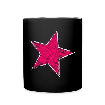 STERN. STERNE. STERN. STERNE. FEST. JAHRESTAG - Tasse einfarbig - Schwarz - Vorne