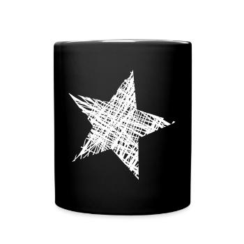 STERN. STERNE. STERN. STERNE. FEST. JAHRESTAG - Tasse einfarbig - Schwarz - Vorne