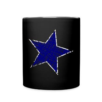 STERN. STERNE. STERN. STERNE. FEST. JAHRESTAG - Tasse einfarbig - Schwarz - Vorne