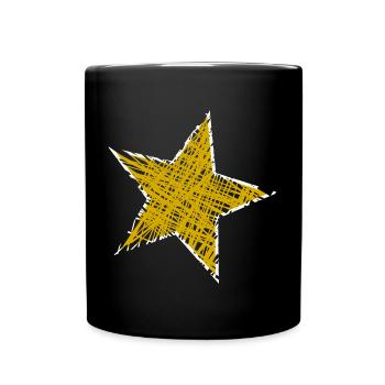 STERN. STERNE. STERN. STERNE. FEST. JAHRESTAG - Tasse einfarbig - Schwarz - Vorne