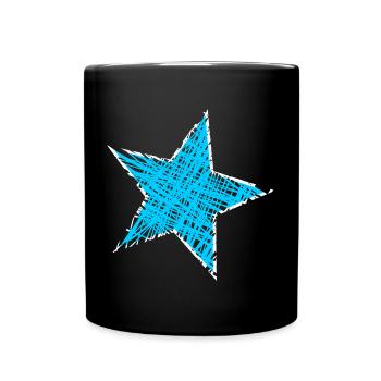 STERN. STERNE. STERN. STERNE. FEST. JAHRESTAG - Tasse einfarbig - Schwarz - Vorne