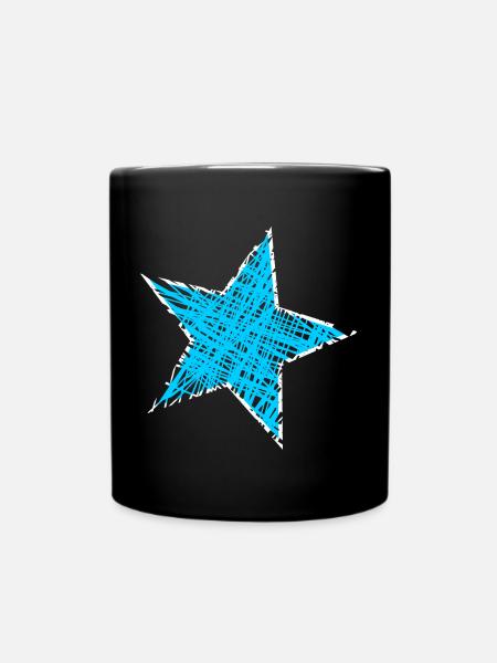 STERN. STERNE. STERN. STERNE. FEST. JAHRESTAG - Tasse einfarbig - Schwarz