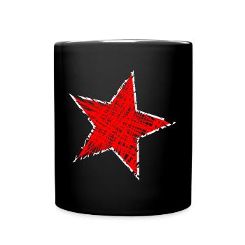 STERN. STERNE. STERN. STERNE. FEST. JAHRESTAG - Tasse einfarbig - Schwarz - Vorne