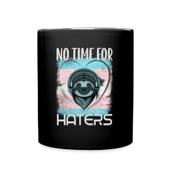 Motif transgenre avec paresseux LGBT Pride - Mug uni - noir - Devant