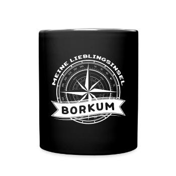 Borkum - Meine Lieblingsinsel - Tasse einfarbig - Schwarz - Vorne