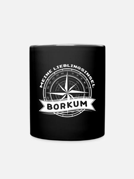 Borkum - Meine Lieblingsinsel - Tasse einfarbig - Schwarz