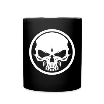 Böser Totenschädel - Tasse einfarbig - Schwarz - Vorne