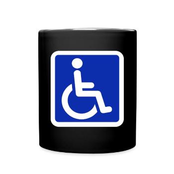 Symbol für Standard-Rollstuhl für Behinderte # - Tasse einfarbig - Schwarz - Vorne