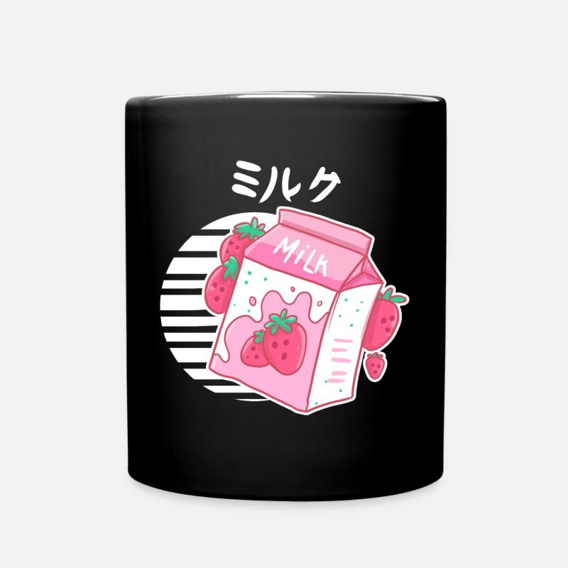 Ästhetische rosa Pastell koreanische - Tasse einfarbig - Schwarz