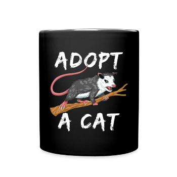 adopt a cat - Full Colour Mug - black - Front
