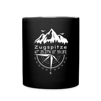 Zugspitze - Tasse einfarbig - Schwarz - Vorne