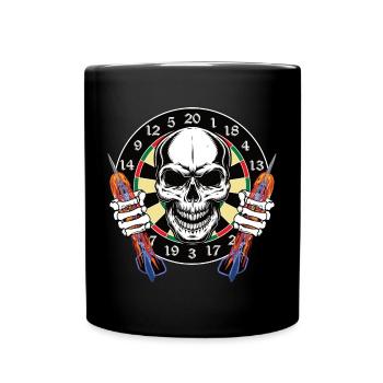 Crâne de fléchette avec des flèches brûlantes - Mug uni - noir - Devant