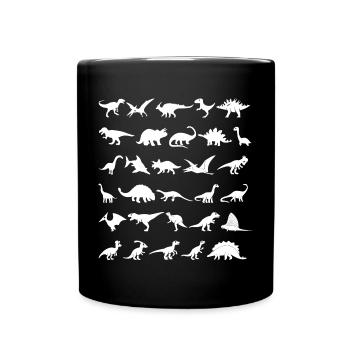 Motif de silhouettes de dinosaures pour enfants - Mug uni - noir - Devant