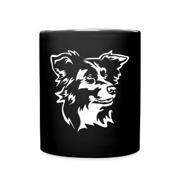 Border Collie Head "Black Edition" - Full Colour Mug - black - Front