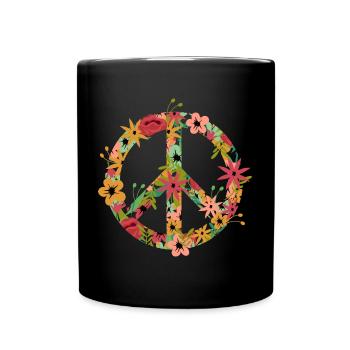 Peace Symbol Hippie - Full Colour Mug - black - Front