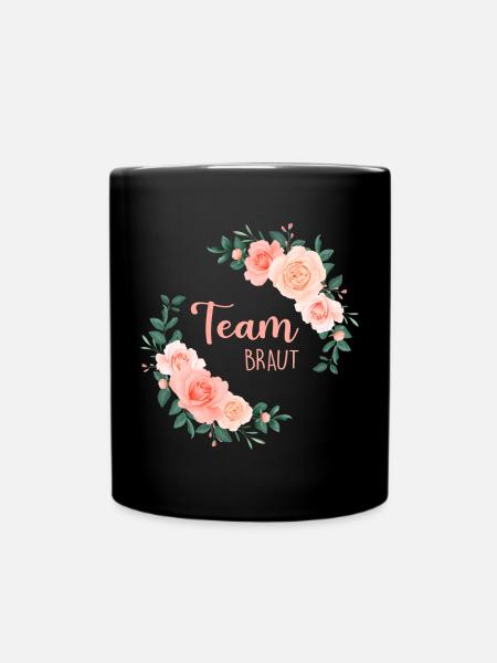 Team Braut Junggesellinnenabschied Poltern - Tasse einfarbig - Schwarz