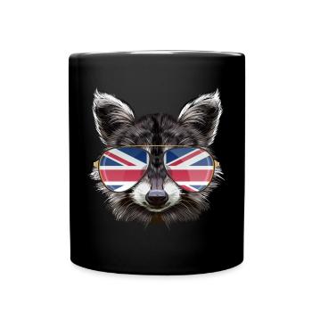 United Kingdom Waschbär - Tasse einfarbig - Schwarz - Vorne