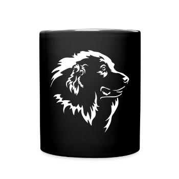 Tête de bouvier pyrénéen « Black Edition » - Mug uni - noir - Devant