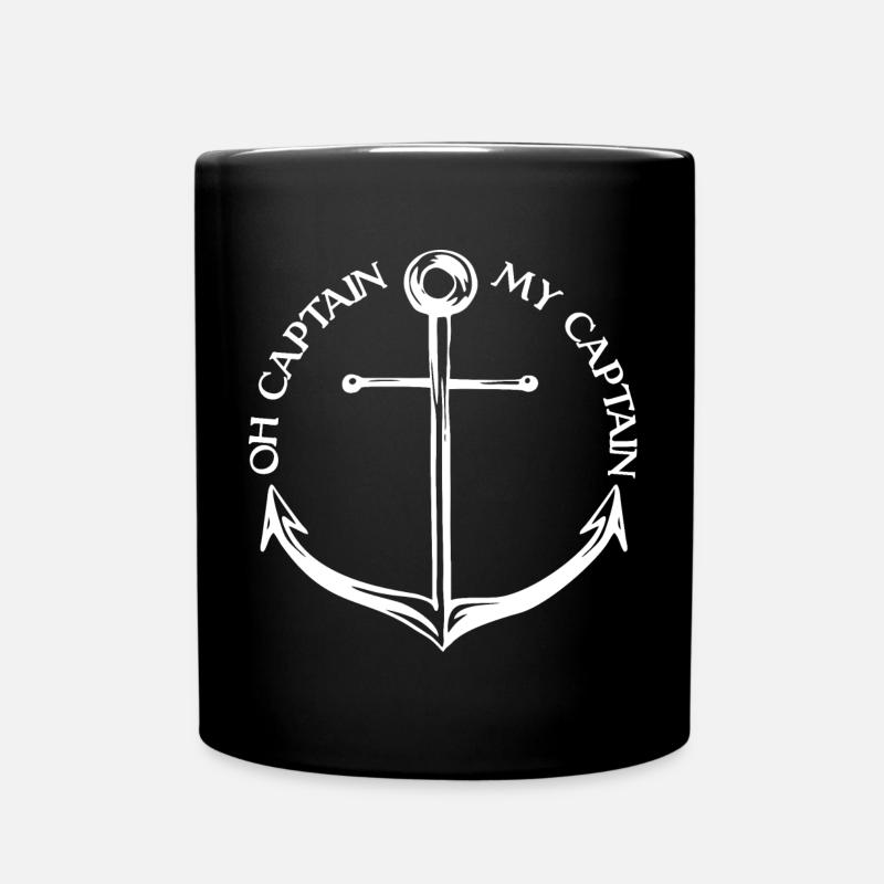 Oh Captain Mein Kapitän (dark) - Tasse einfarbig - Schwarz