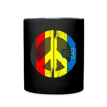 Germany Ukraine Flag Peace Sign - Tasse einfarbig - Schwarz - Vorne