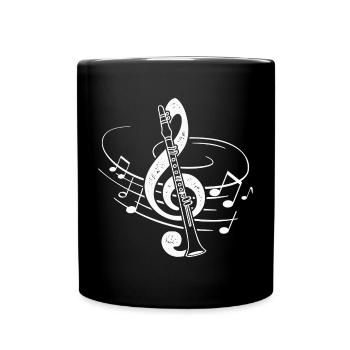Clarinette Clef Partition De Musique Clarinettiste - Mug uni - noir - Devant