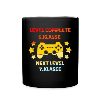 Level complete 6. Klasse next Level 7. Klasse - Tasse einfarbig - Schwarz - Vorne