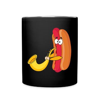 Saxophonist Saxophone Wurst Music Musician - Full Colour Mug - black - Front