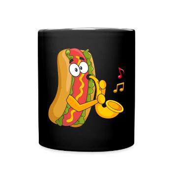 Saxophonist Saxophone Wurst Music Musician - Full Colour Mug - black - Front